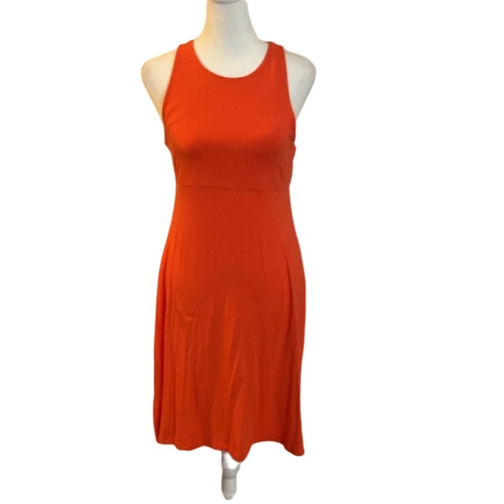 Athleta tank dress. Size S. Pretty coral/orange color. Fitted under bodice.